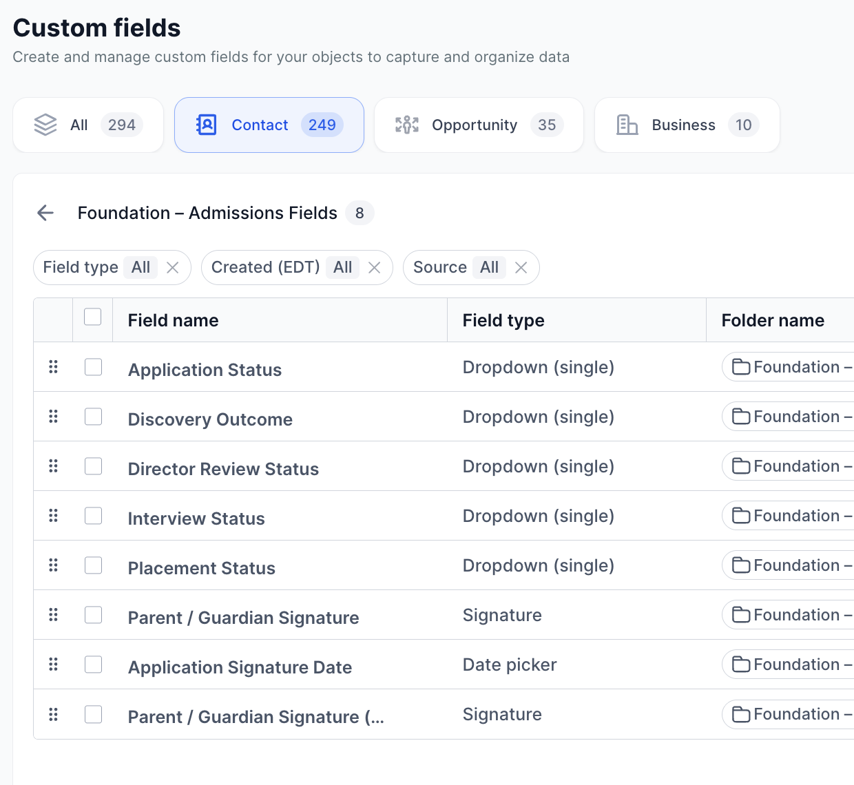 GoHighLevel custom contact fields